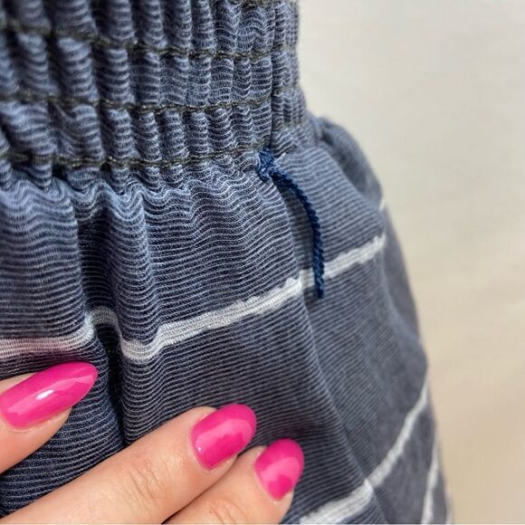 Hello Miss Strapless‎ Shirred Top Mini Dress Grey with Stripes Size Small - Picture 9 of 14